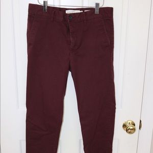 Maroon skinny fit pants